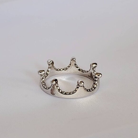Crown Ring, Sterling Silver Women Ring, 925 Stamped, Thumb Band, non tarnish, - Picture 5 of 10